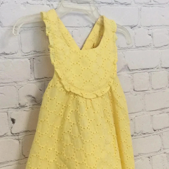 NWT Janie & Jack 6-12M Yellow Eyelet Dress - Picture 2 of 7
